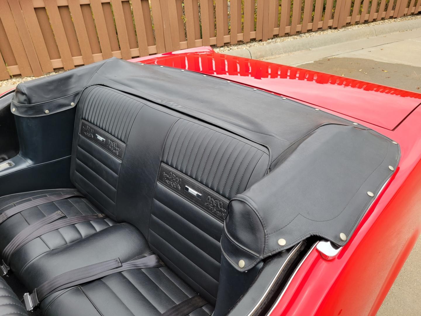 1966 Red /Black Ford Mustang Deluxe Pony Interior (6F08C738368) with an Original 289ci. engine, Automatic transmission, located at 2510 47th St. Suite 200, Boulder, CO, 80301, (303) 641-0333, 40.026196, -105.243217 - Known History back to its Original Purchaser Curtis Travis from Foxworthy Ford. This Beautiful 1966 Convertible Mustang is Equipped with its Original 289ci. V8, and C4 3 speed Automatic Transmission. The Vintage AC was Serviced and Recharged with 134 coolant October 2023. It has its Original F - Photo#7